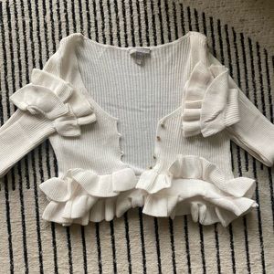 Bell Ruffle Sleeve Crop Top Sweater